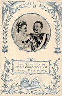 Adel KAISER - Silber-Prägekarte KAISERPAAR SILBERHOCHZEIT 1906 (Kaiserkrone) I - Unclassified