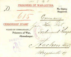 Kriegsgefangene Prisoners Of War Ahmednagar Indien 1915 I-II - Unclassified