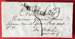 France Griffe 42 NANTES Sur Lettre + TAD 12.5.1828 Pour Le Mans - (C011) - 1801-1848: Precursores XIX