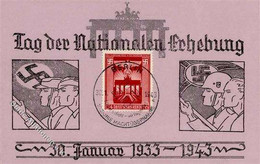 NS-GEDENKBLATT WK II - 10 Jahre TAG Der NATIONALEN ERHEBUNG 30.1.1933 - 30.1.1943 Mit So-Marke + S-o I - Unclassified