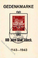 NS-GEDENKBLATT WK II - 800 Jahre Stadt LÜBECK 1943 - FDC I - Unclassified
