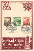 NS-GEDENKBLATT WK II - Großes Gedenkblatt POSTWERTZEICHEN-AUSSTELLUNG BERLIN-SCHÖNEBERG 1938 Mit S-o (rücks. Etwas Fleck - Ohne Zuordnung