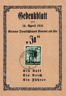 NS-GEDENKBLATT WK II - VOLKSABSTIMMUNG 10.4.1938 Gross-Deutschland Stimmt Ab Für JA I-II - Ohne Zuordnung