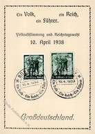 NS-GEDENKBLATT WK II - VOLKSABSTIMMUNG 10.4.1938 Mit S-o BRESLAU I - Ohne Zuordnung