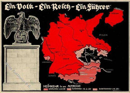 NS-LANDKARTE WK II - Das DEUTSCHE REICH Seit Dem 13.März 1938 Das Deutschland Adolf Hitlers Wird Unsterblich Sein Wie Se - Ohne Zuordnung