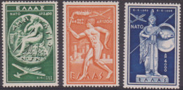 GRECE - PA N° 66/68** - N.A.T.O. - O.T.A.N. Organisation Du Traité De L'Atlantique Nord. 5e Anniversaire (Cote 140€) - Unused Stamps