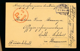 VAN UCCLE 1918 NAAR P.MONNOYER OFFIZIER GEFANNENENLAGER CELLE SCHOLS  HANNOVER  2 SCANS - Kriegsgefangenschaft