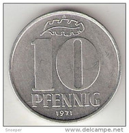 Germany  DDR 10 Pf    1971  Km 10   Unc - 10 Pfennig