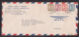 Iraq: Airmail Cover To USA, 1952, 4 Stamps, King, Sent From US Embassy, Official Business (damaged, See Scan) - Iraq