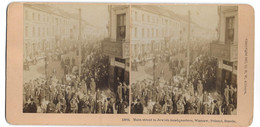 1897 MAIN STREET JEWISH JUIF HEADQUARTERS WARSAW VARSOVIE POLAND RUSSIA POLOGNE RUSSIE PHOTO STEREO - Lieux