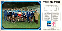 Sport Papier Publicitaire Equipe Gan Mercier Cycles Cycling Bike Vélo Cyclisme Mercier Poulidor 10,4 Cm X 20,9 Cm En B.E - Advertising