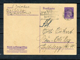 Deutsches Reich / 1943 / Postkarte Mi. P 312/06 "Nach Luftangriffen" Stempel "Berlin, Buechersammlung NSDAP" / 11416 - Postwaardestukken