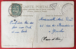 France N°111 Sur CPA - TAD Le Gros-Theil 1908 + Taxe - (C066) - 1921-1960: Modern Tijdperk