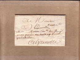 ISERE - RARE LETTRE INDICE 23 POUR GRENOBLE , PORT PAYE MANUSCRIT FRANC 19 MAI 1697 - ....-1700: Precursori