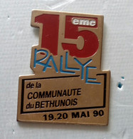 Pin's 15e Rallye Bethunois 19-20 Mai 90 - Rallye