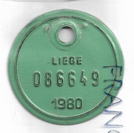 Plaque De Vélo. Liège 1980 - Plaques D'immatriculation