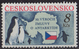 TCHECOSLOVAQUIE - 30e Anniversaire Du Traité Sur L'Antartique - Antarctic Treaty