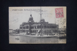 ROUAD - Type Mouchon Surchargé Sur Carte Postale De Port Saïd Pour Paris  - L 119912 - Briefe U. Dokumente