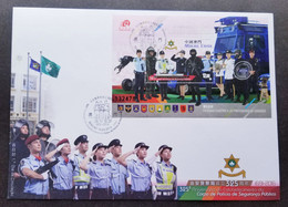 Macau Macao 325th Public Security Police Force 2016 Working Dog Uniform Car Weapon (FDC) - Storia Postale