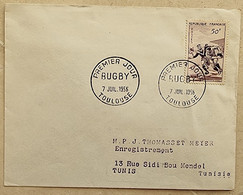 FRANCE Rugby. Yvert N° 769  Enveloppe Avec Cachet 1er Jour TOULOUSE 1956 - Rugby