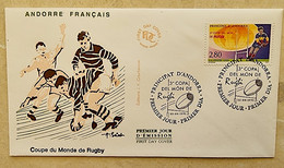 ANDORE Rugby. Yvert N° 455  FDC, Enveloppe 1er Jour Illustrée 1995. Coupe Du Monde De Rugby - Rugby