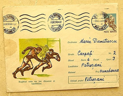 ROUMANIE Rugby. Entier Postal Illustré Ayant Circulé En 1966(10) Cachet Bucarest - Rugby