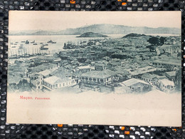 MACAU 1900'S PICTURE POST CARD WITH PANORAMA VIEW OF MACAU FROM THE BARRA HILL, ON BACK MOUNTAINS IS CHINA - Macao