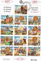 Monaco - 700ème Anniversaire "Les Seigneurs De Monaco" - Feuillet Oblitéré N°2089 à 2101 De 1997 - Used Stamps