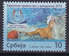 Serbia 2010 Europa Water Polo Championship Sports Tax Charity Surcharge MNH - Waterpolo