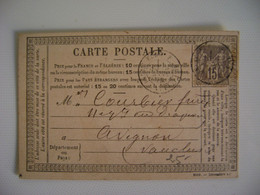 FRANCE - CARTE POSTALE PRECURSOR SENT IN 1877 IN THE STATE - Cartes Précurseurs