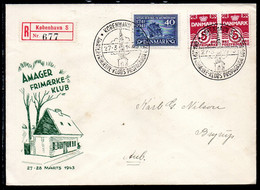 DANEMARK. Flamme Sur Enveloppe Illustrée Ayant Circulé En 1943. Amarge Frimaerke Klub. - Franking Machines (EMA)