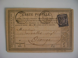 FRANCE - CARTE POSTALE PRECURSOR SENT IN 1879 IN THE STATE - Vorläufer