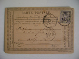 FRANCE - CARTE POSTALE PRECURSOR SENT IN 1878 IN THE STATE - Precursor Cards