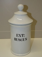 * ANCIEN POT Style PHARMACIE PORCELAINE BLANCHE De LIMOGES Ext. : RUSCUS DECO E - Limoges (FRA)