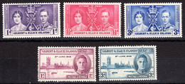 Gilbert & Ellice Islands 1937,1946 Coronation & Peace Issues, Mint No Hinge/mounted, See Notes, Sc# 37-39,52-53 - Gilbert & Ellice Islands (...-1979)