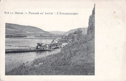 CPA Sur La Meuse - Passage Al Bauch : L'embarquement - Charette à Boeuf - Hastiere