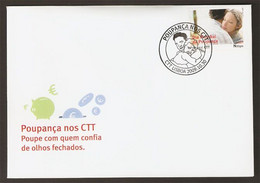 Portugal Lettre Timbre Personnalisé Journée Mondiale D'Epargne 2009 Cover Personalized Stamp And Event Pmk Savings Day - Covers & Documents