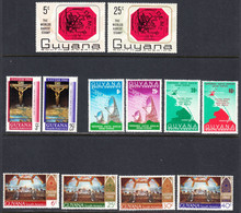 Guyana 1967-70  Mint No Hinge, Sc# 26-27,54-55,64-67,87-90 - Guyana (1966-...)