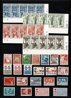 Denmark; 22 Different And 4 Strips Of 5 MNH(**) Charity Stamps. - Verzamelingen