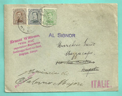 136+137+183 Op Brief (drukwerk/imprime) Stempel GAND Naar Napoli (Italie) - 1915-1920 Albert I.