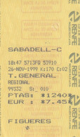 España Espagne Spain - Renfe Regional - Sabadell-C - Figueres - 1999 - Europa