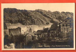 ZPJ-37 RARE   Moudon  Tour Ro,aime Et Le Bourg  Circ. Sous Enveloppe.  Seal  3038 - Moudon