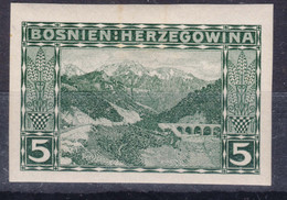 Austria Occupation Of Bosnia 1906 Pictorials Mi#32 U, Imperforated, With Gum Mint Hinged - Neufs