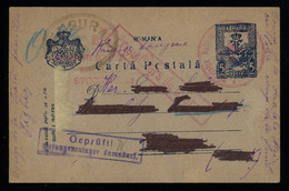 Romania WWI 5b Blue Post Card Sent To A POW Via The Red Cross And Via Sweden (!), Various Censorship Markings, SCARCE - World War 1 Letters