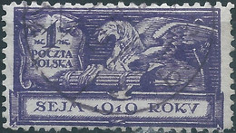 POLONIA-POLAND-POLSKA,1919 Introduction Of The Polish Parliament,1M,Obliterated - Used Stamps