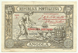 Angola - 50 Centavos - 1921 - Pick 62 - Série H - Republica Portuguesa - Angola