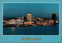 Virginia Norfolk Waterfront Skyline At Night - Norfolk