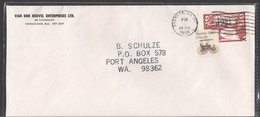1981  Canphil Services Vancouver BC To Blaine WA  $1 Postal Strike Cover - Local, Strike, Seals & Cinderellas
