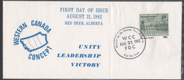 1982  Western Canada   Concept (Precursor To The Reform Party) Red Deer AB  FDC - Local, Strike, Seals & Cinderellas