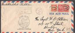 1933  Registered First Flight Cover Grindstone Is. To Charlottetown PEI Onward To New York Sc 141, 148 - Airmail